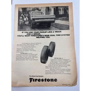 Vintage Rare 1975 Firestone Chevy Chevrolet Pickup Truck Print Ad